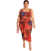 Women's U-Neck Sleeveless Top & Skirt Two Piece Set - Shah S. Sahota